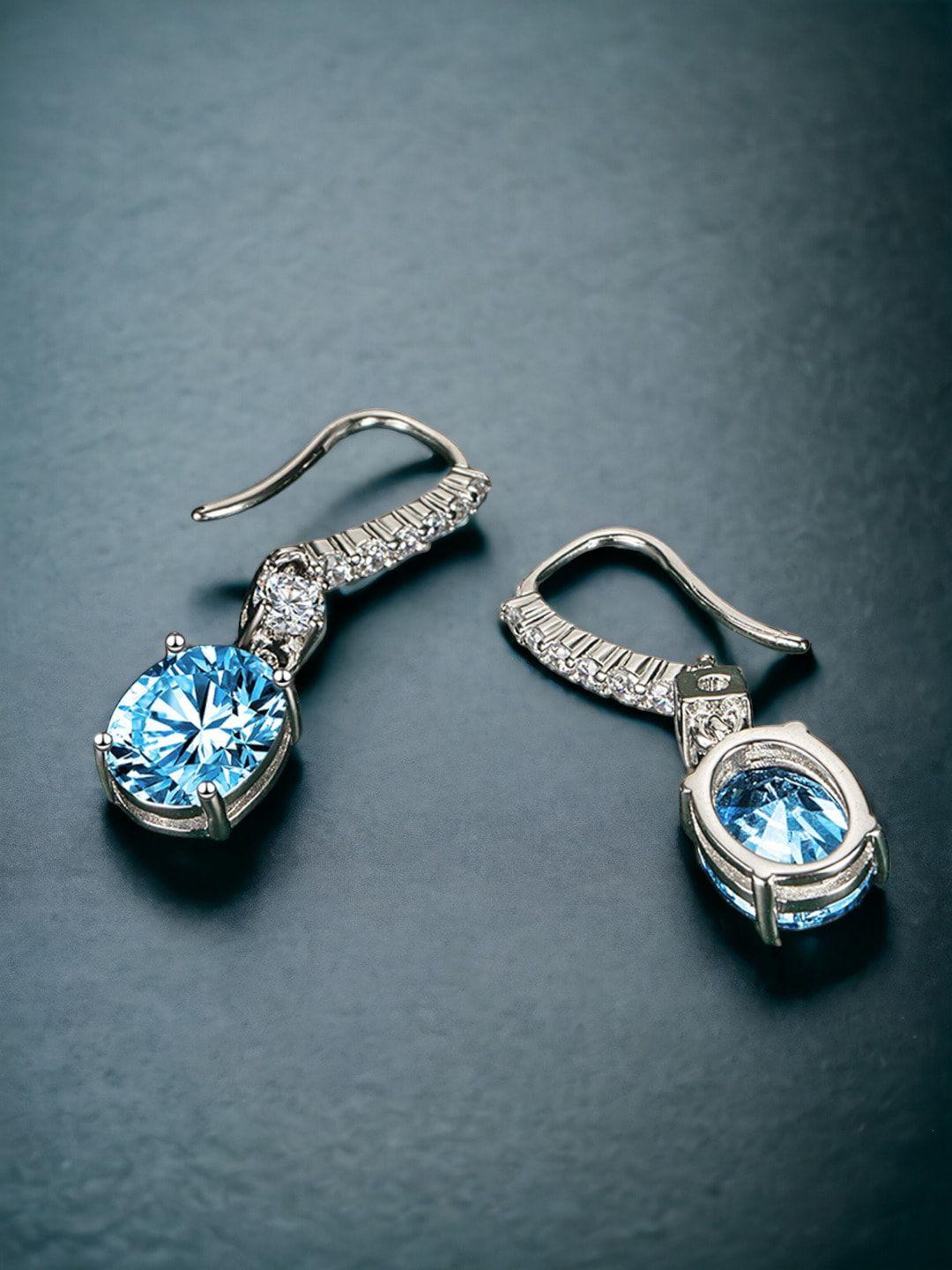 designs & you blue oval drop earrings