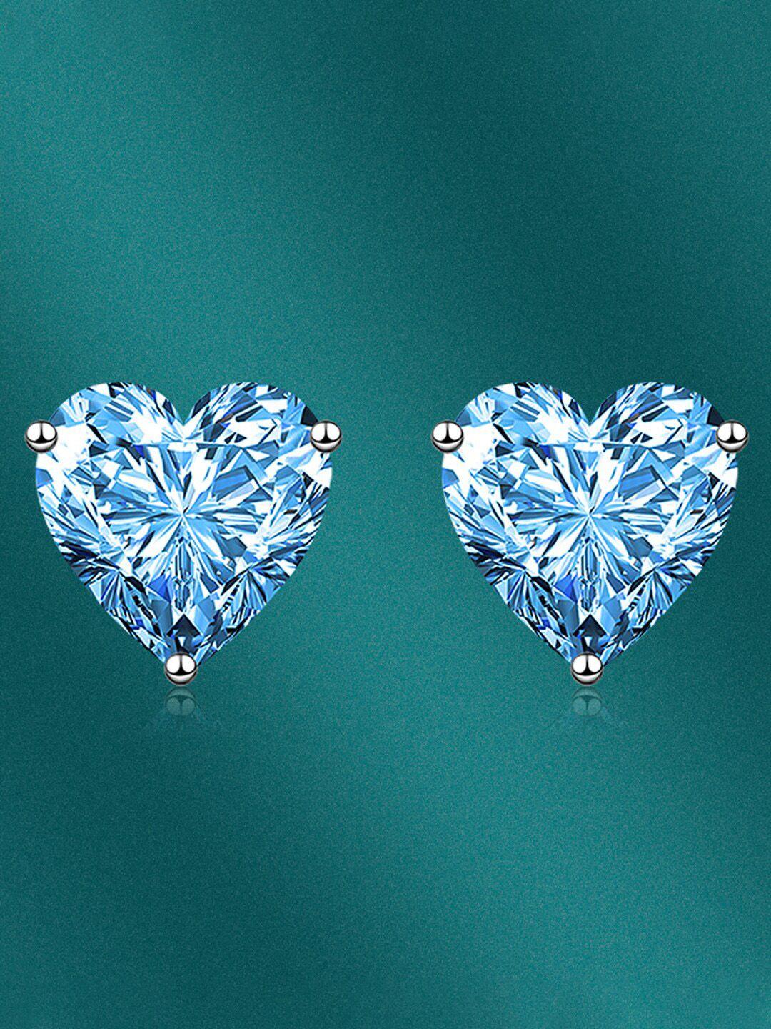 designs & you heart shaped studs earrings