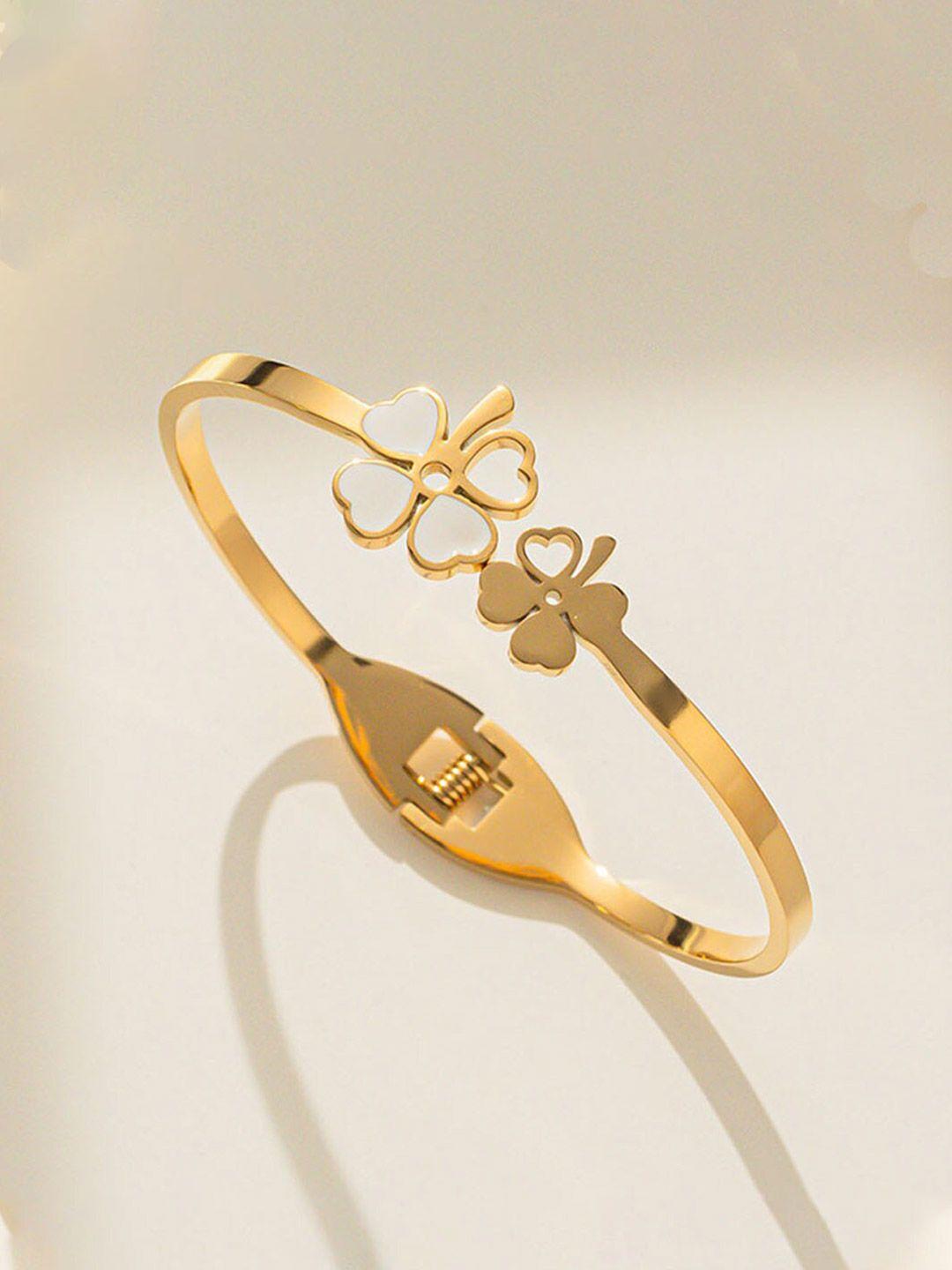 designs & you mother of pearl gold-plated bangle-style bracelet