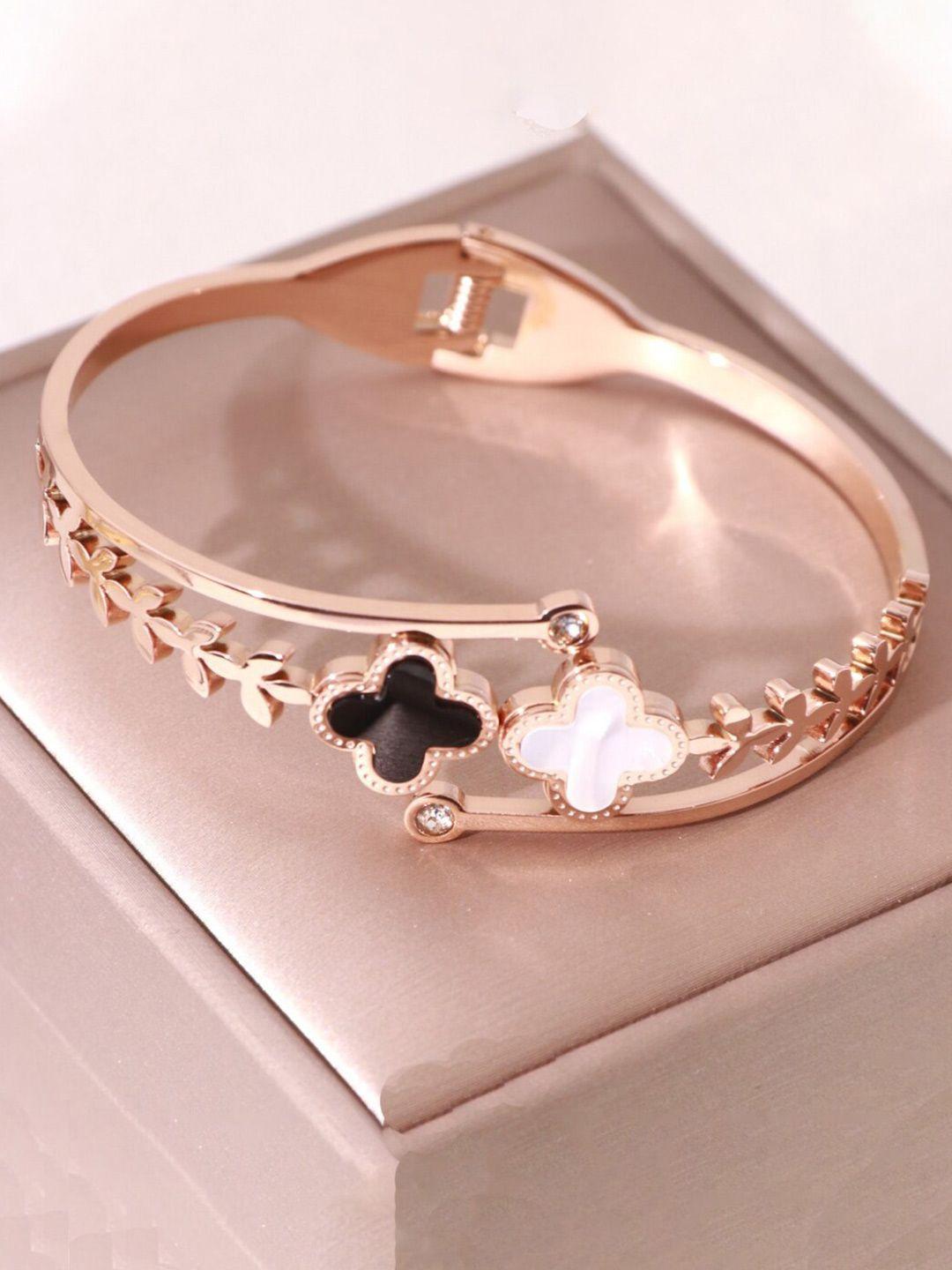 designs & you mother of pearl gold-plated cuff bracelet