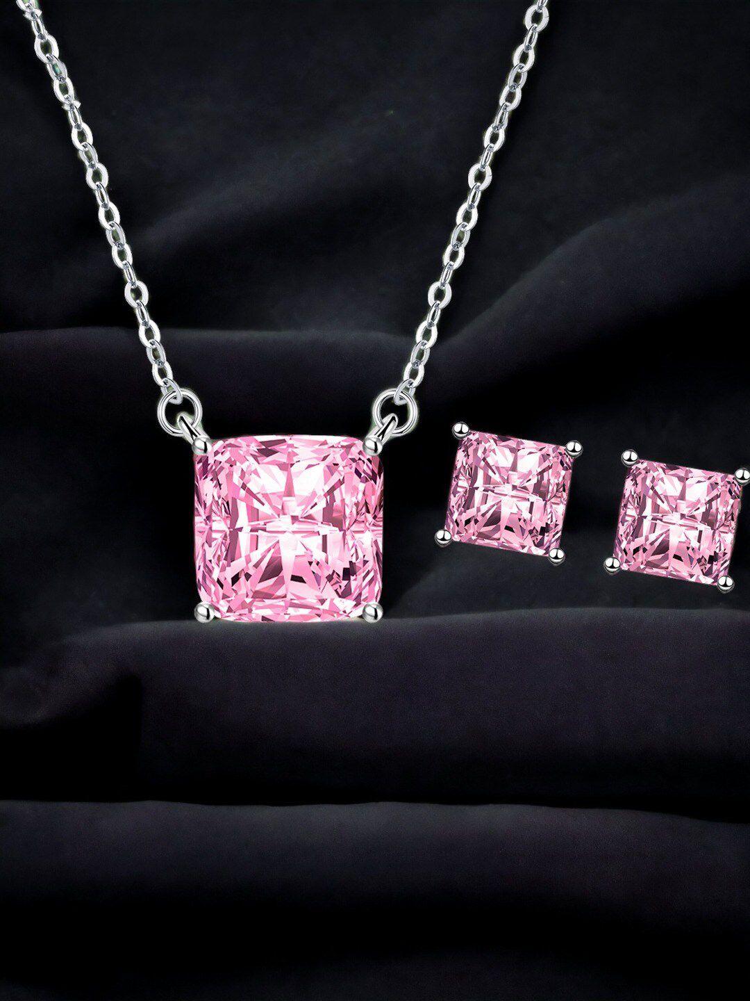 designs & you silver-plated cubic zirconia-studded necklace and earrings