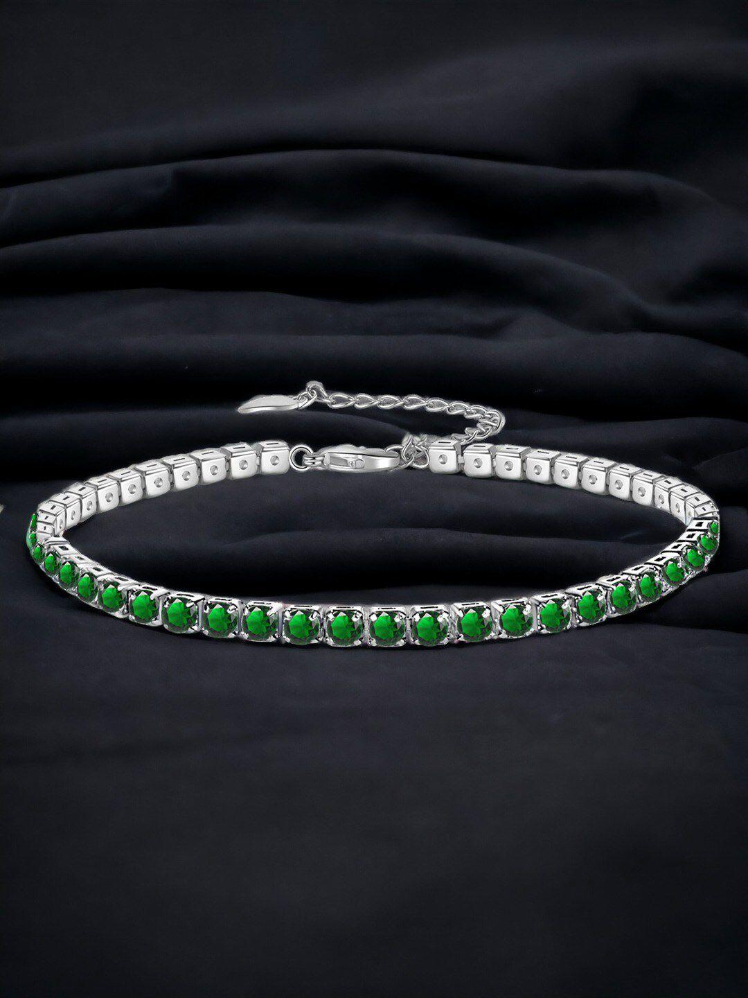 designs & you women silver-plated cubic zirconia link bracelet