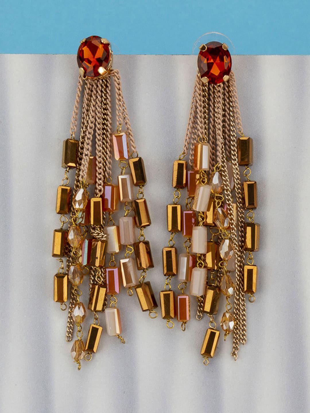 designs by jewels galaxy beige & red contemporary drop earrings