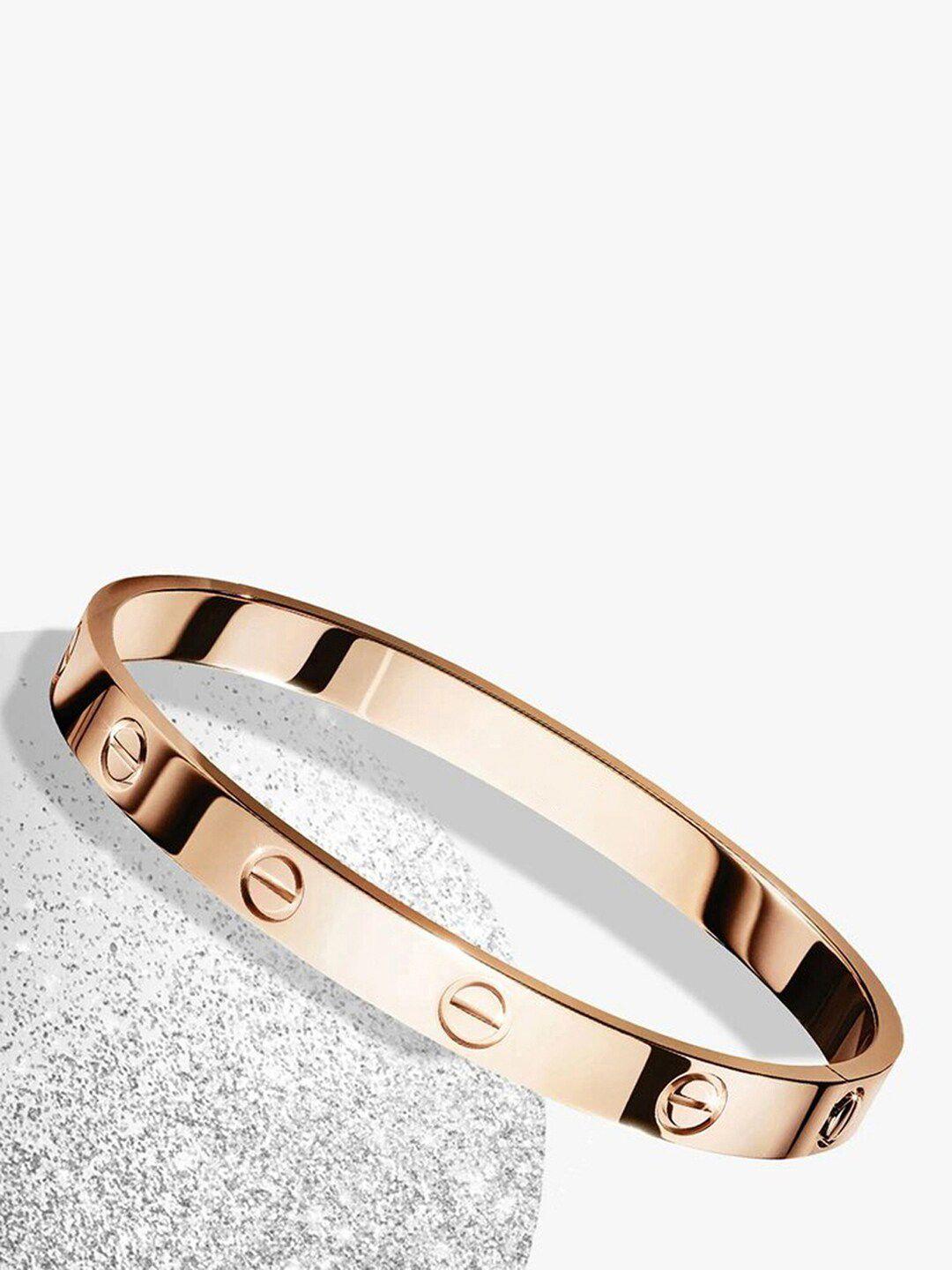 designs by jewels galaxy women rose gold-plated bangle-style bracelet