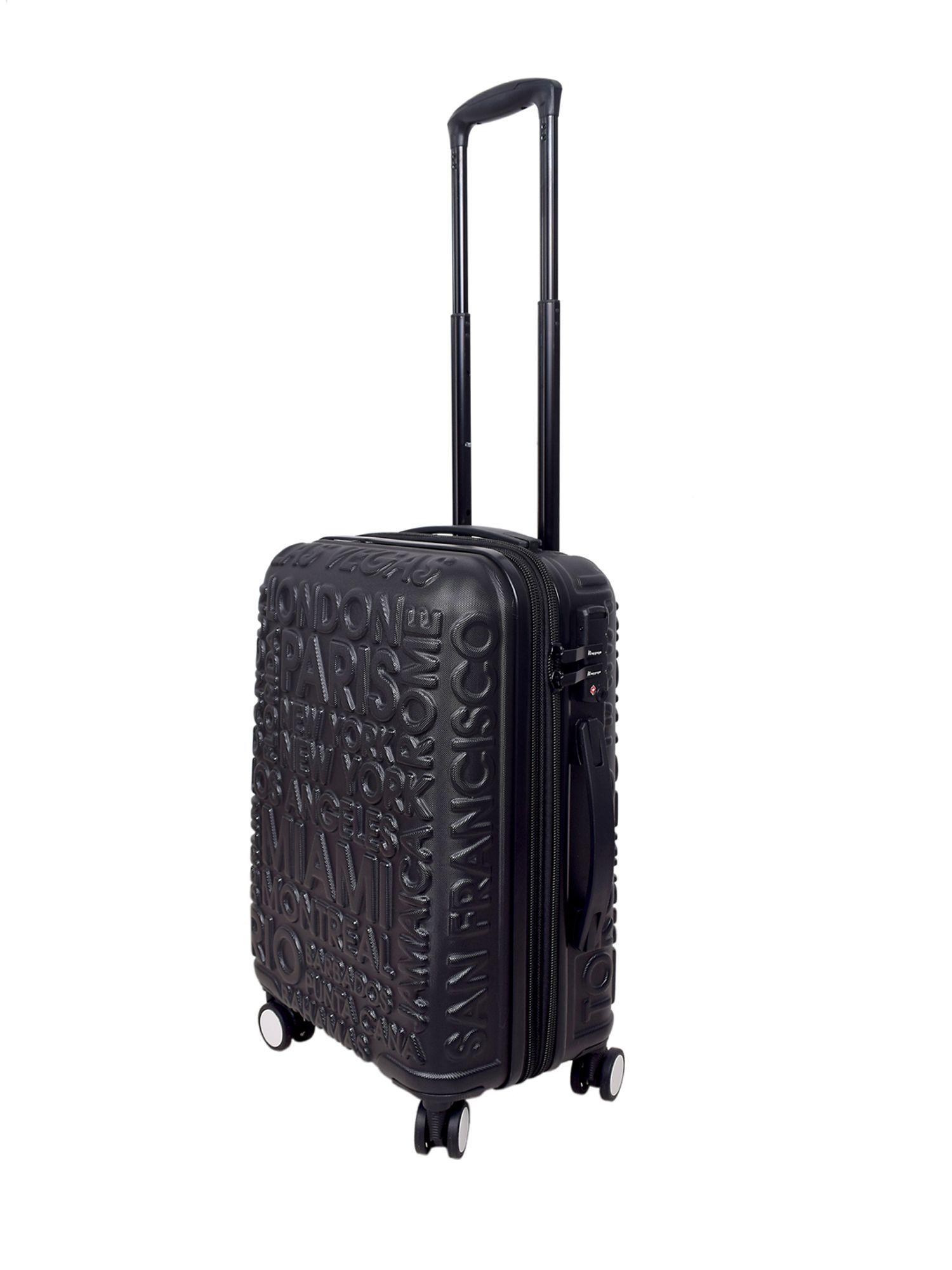 destination black cabin expandable hardsided trolley bag with tsa lock