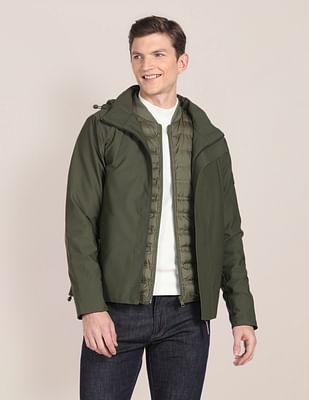 detachable hood solid jacket