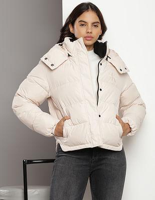 detachable hooded puffer jacket