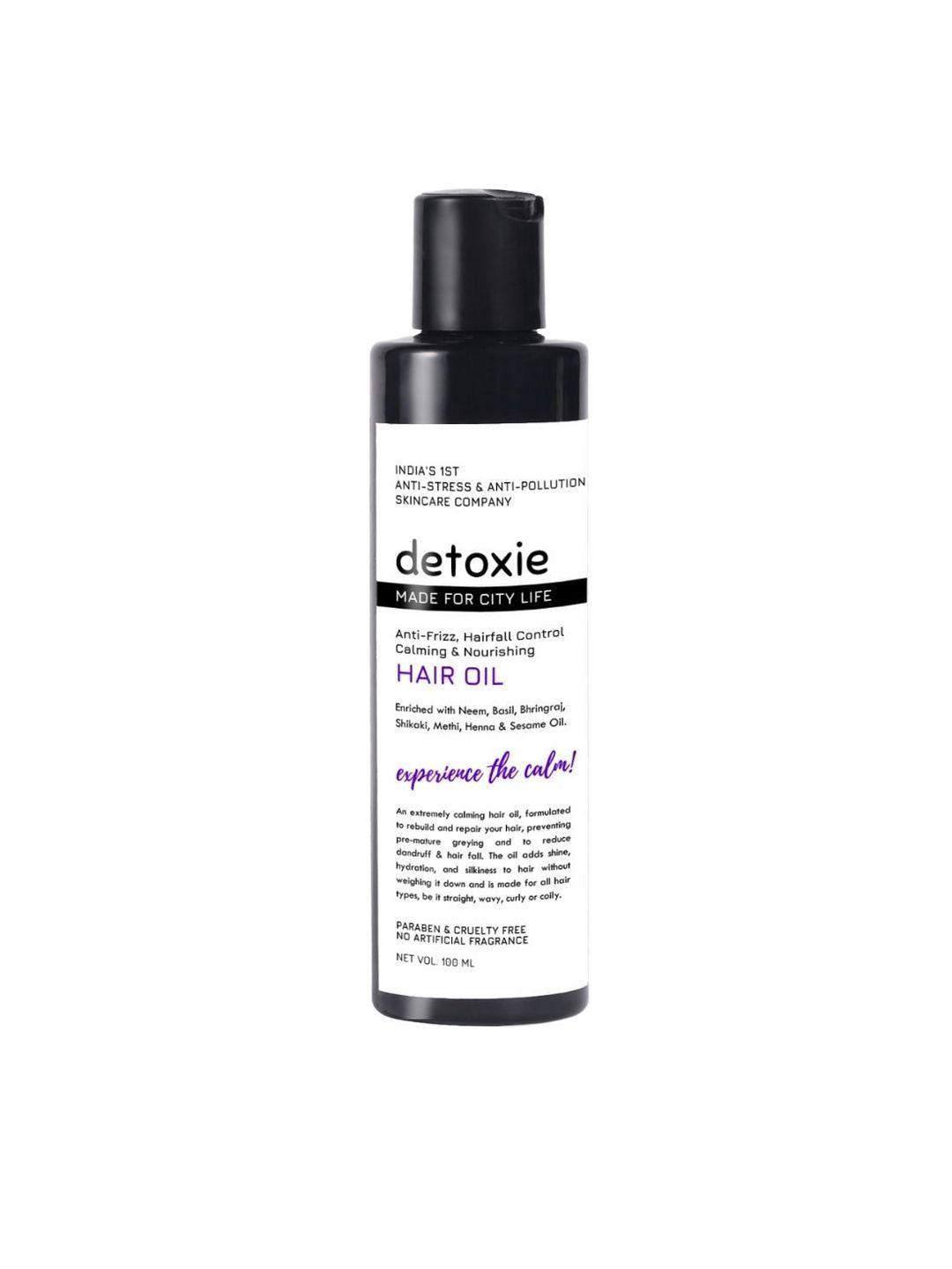 detoxie anti-frizz hairfall control calming & nourishing hair oil with neem - 100 ml