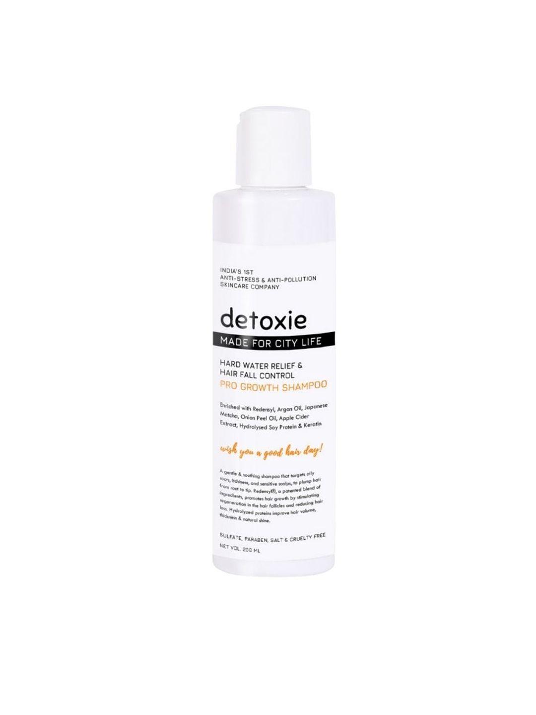 detoxie hard water relief & hair fall control pro growth shampoo - 200ml