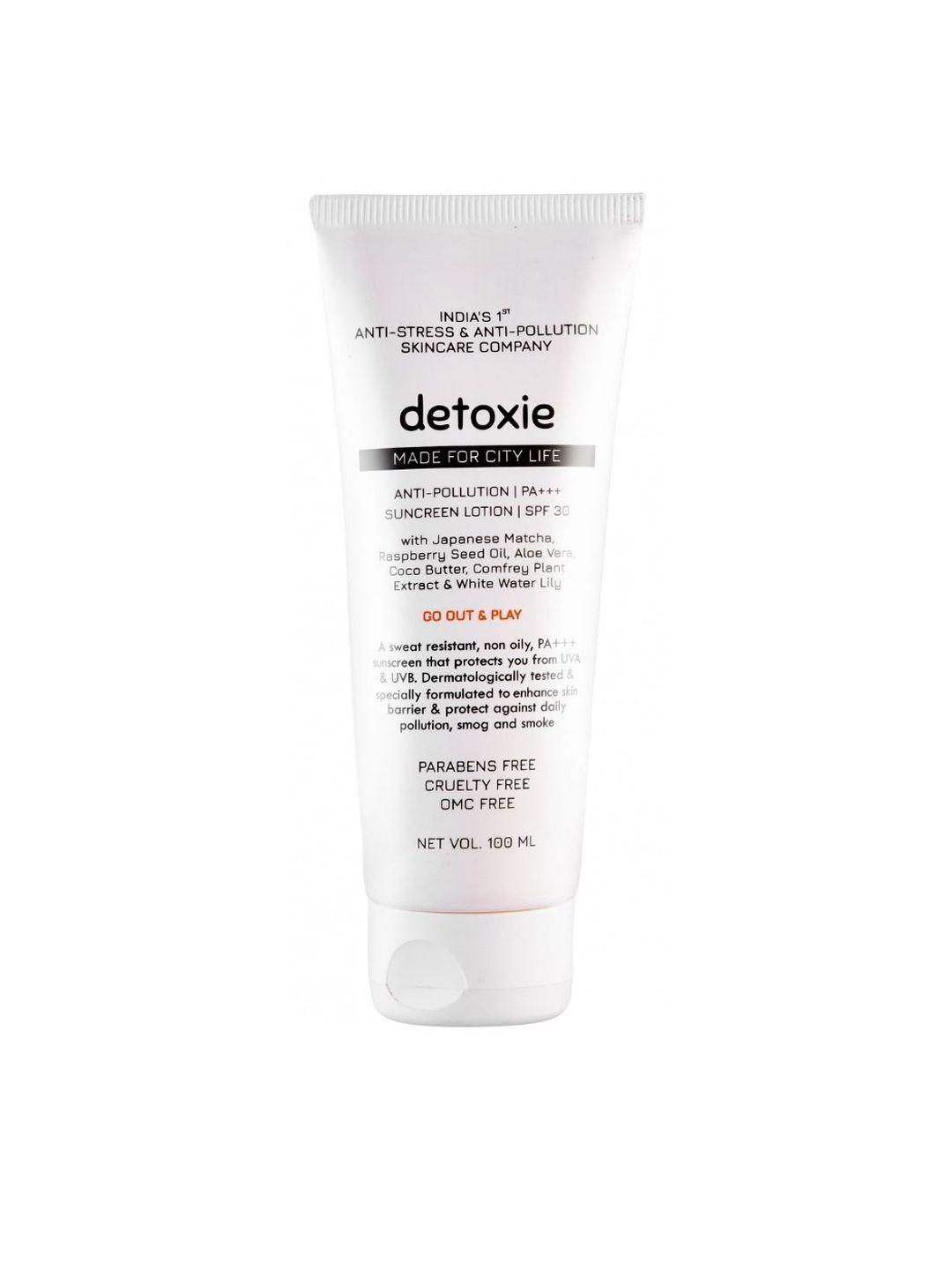 detoxie white anti-pollution & pa+++ sunscreen lotion spf 30 100 ml