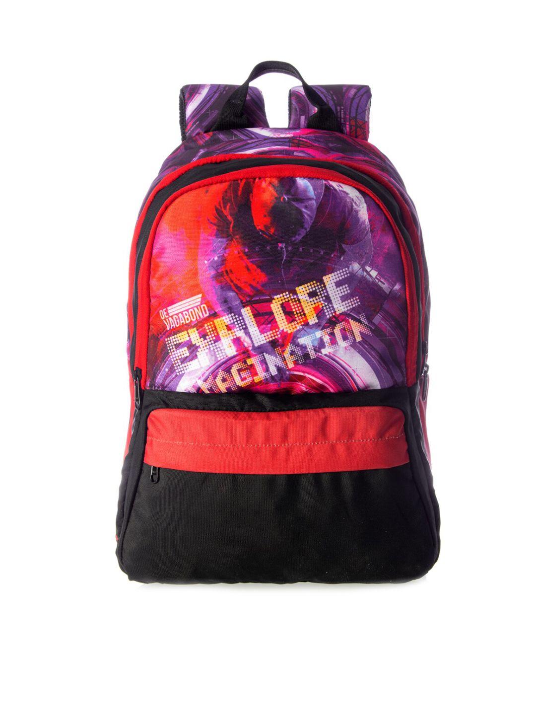 devagabond unisex red & black graphic backpack