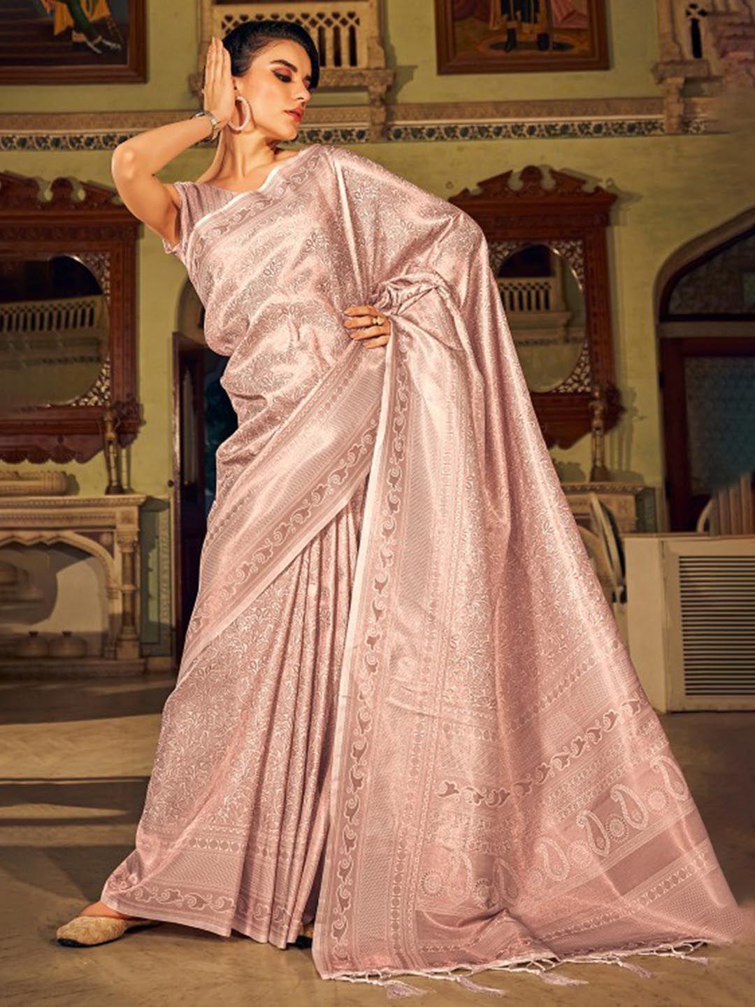 devatithi floral woven design silk blend kanjeevaram saree
