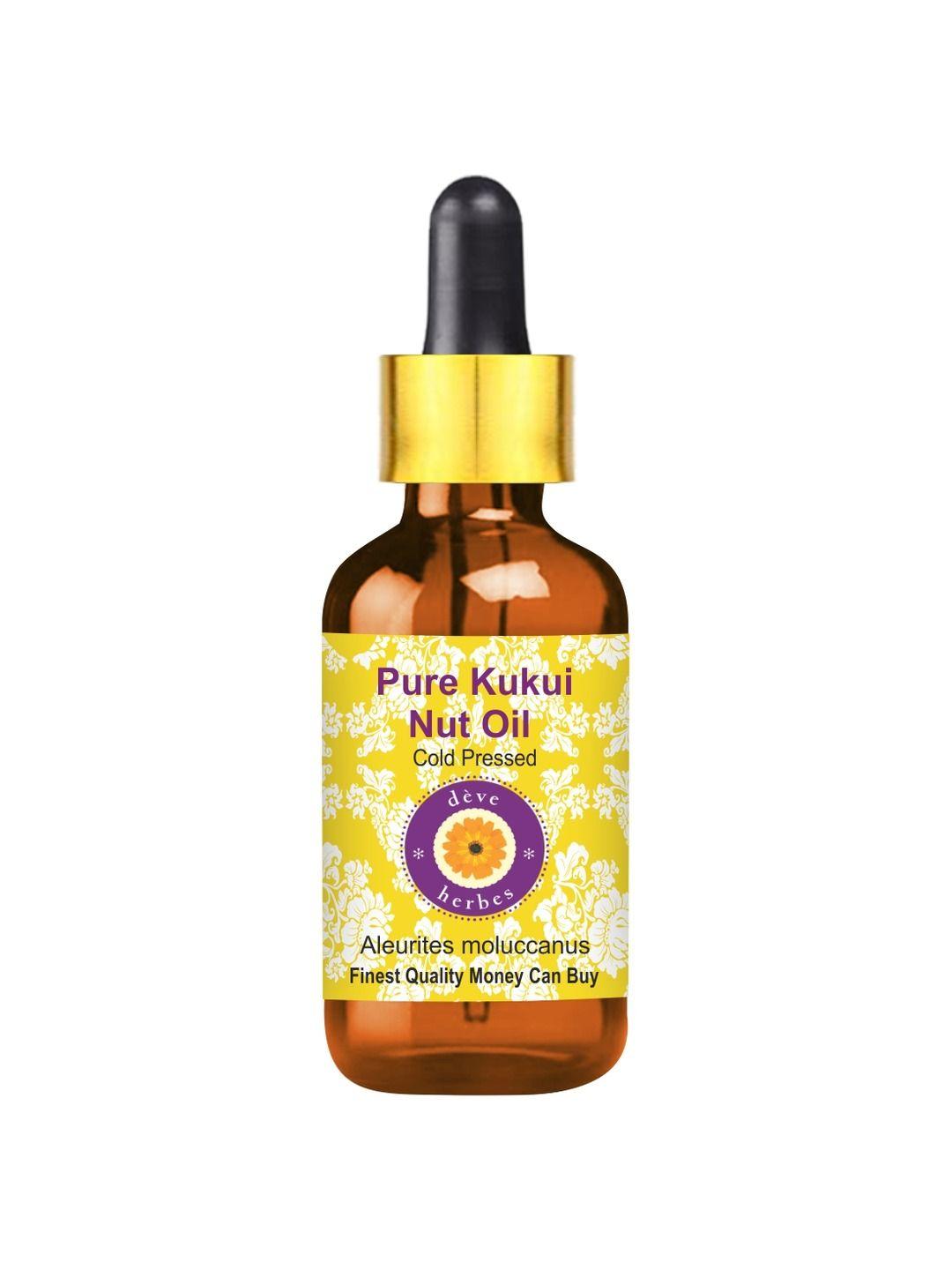deve herbes pure kukui nut cold pressed oil with glass dropper - 10ml