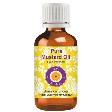 deve herbes pure mustard oil (100 ml) (brassica juncea) 100% natural therapeutic grade cold pressed
