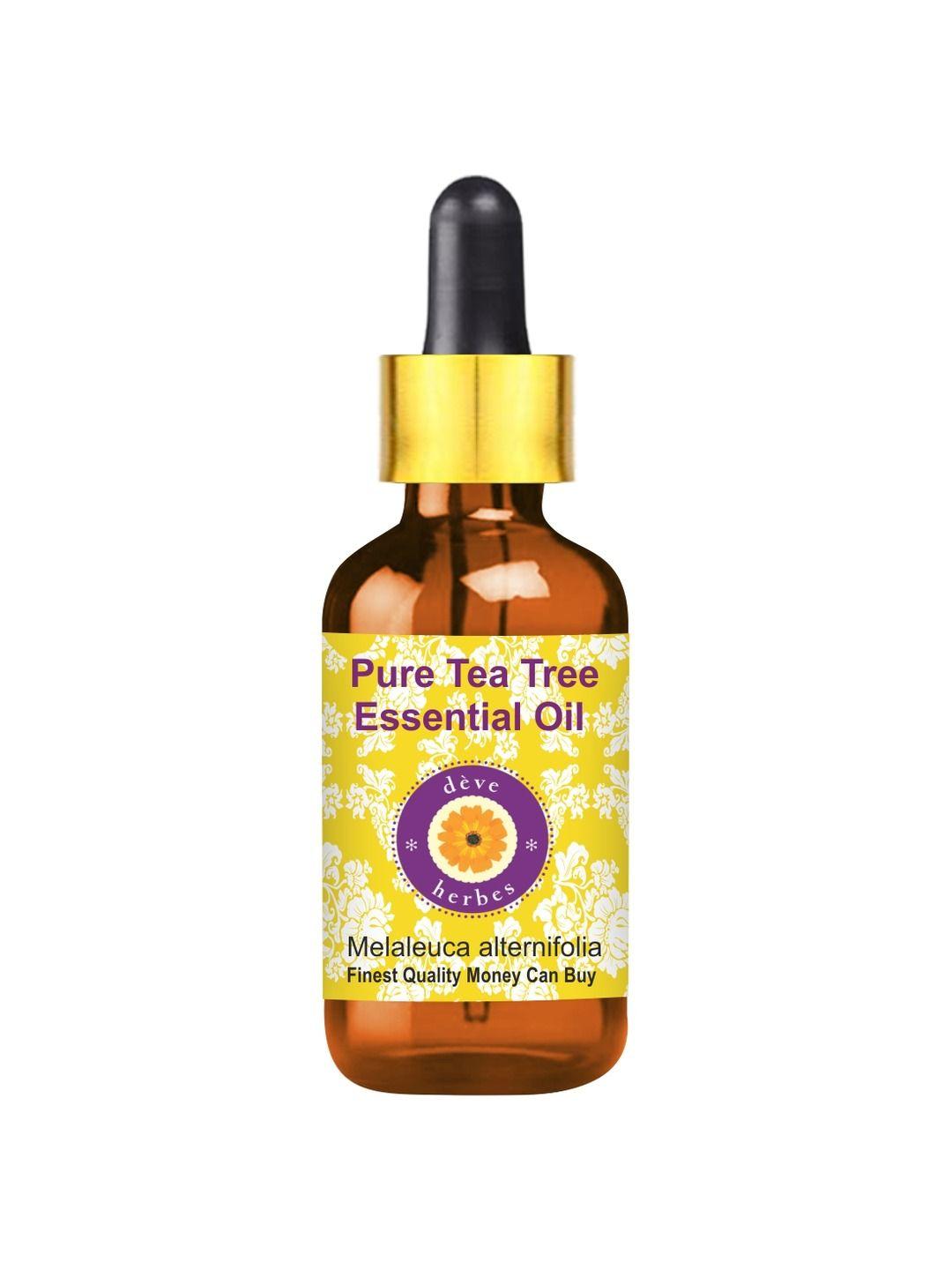 deve herbes natural therapeutic grade pure tea tree essential oil with dropper - 10 ml