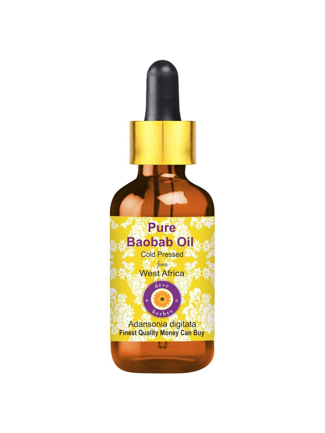 deve herbes pure baobab cold pressed oil with glass dropper - 15ml