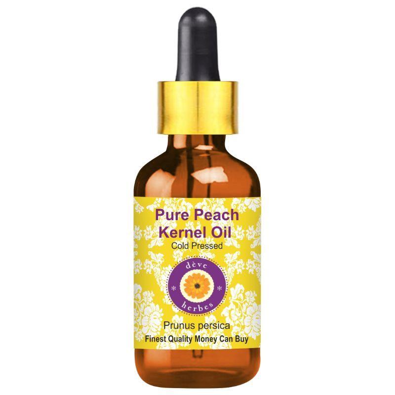 deve herbes pure peach kernel oil (prunus persica) cold pressed for skin