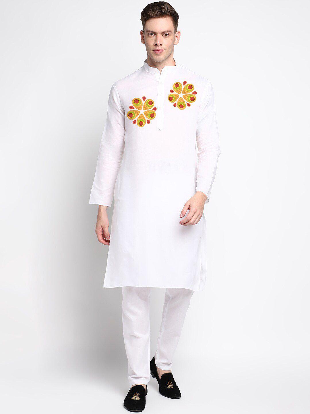 devoiler ethnic motifs printed kurta with pyjamas