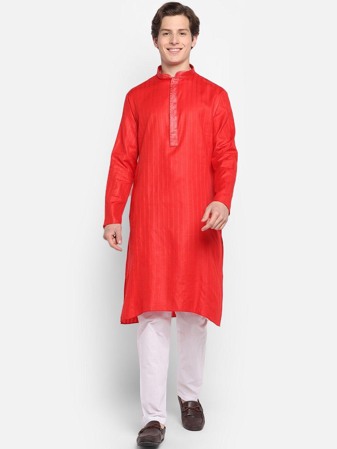 devoiler men red kurta with pyjamas