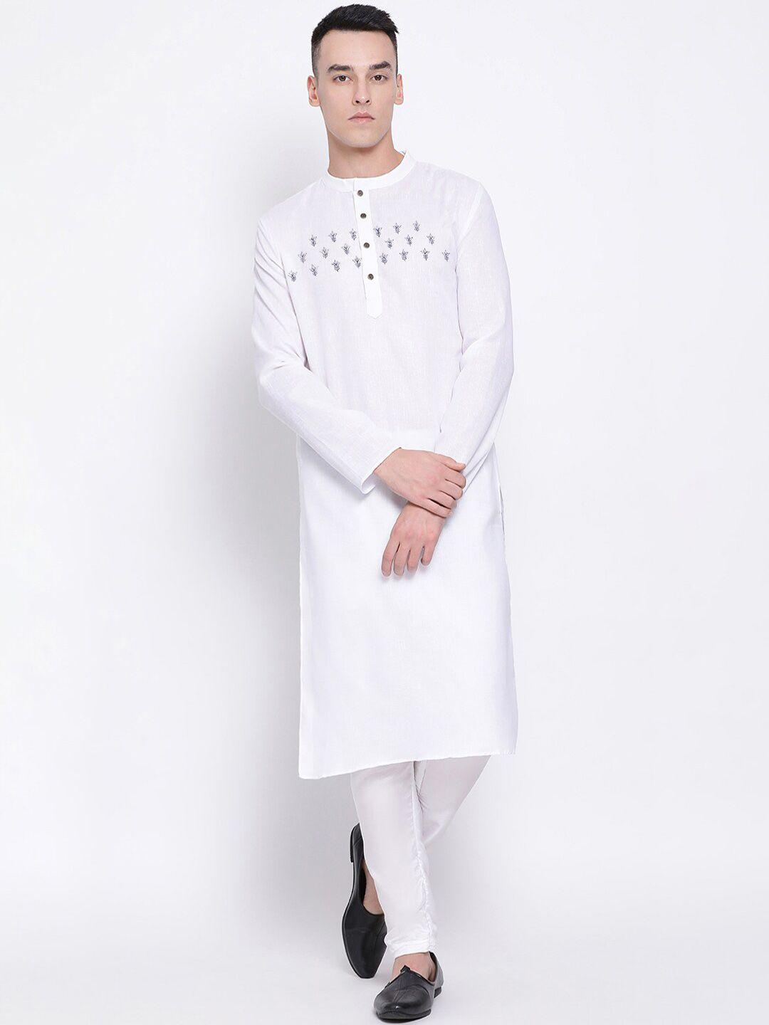 devoiler men white kurta with pyjamas