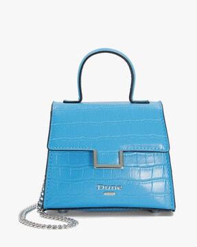 devyn croc-embossed shoulder bag with detachable strap