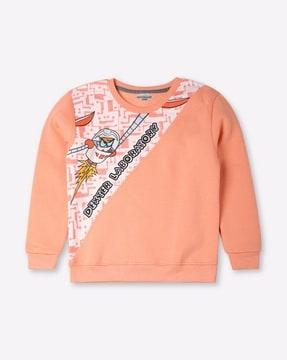 dexter's laboratory print round-neck sweatshirt