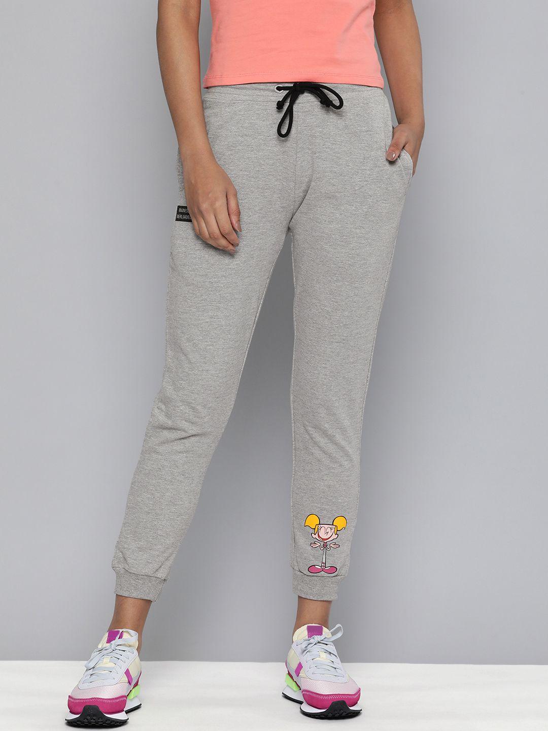 dexter by kook n keech women grey melange printed joggers