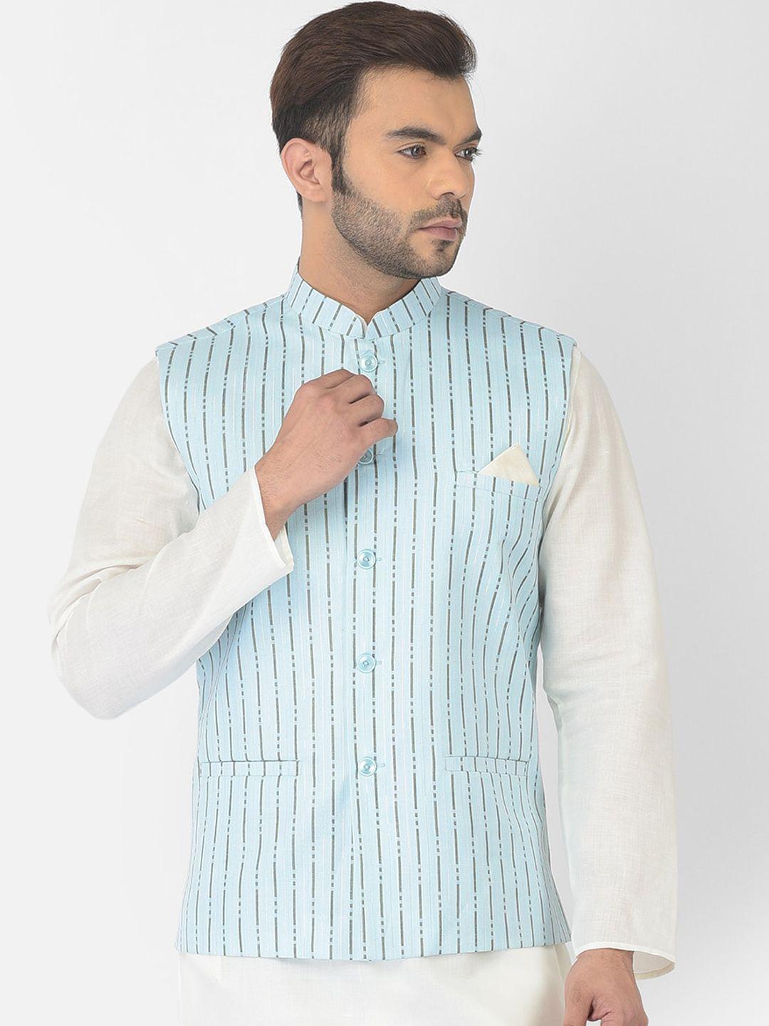 deyann-men-blue-striped-cotton-nehru-jacket