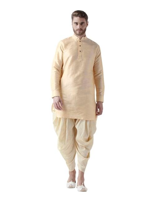 deyann beige full sleeves silk kurta set