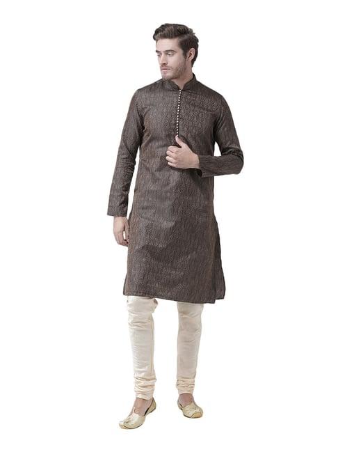 deyann black regular fit full sleeves kurta