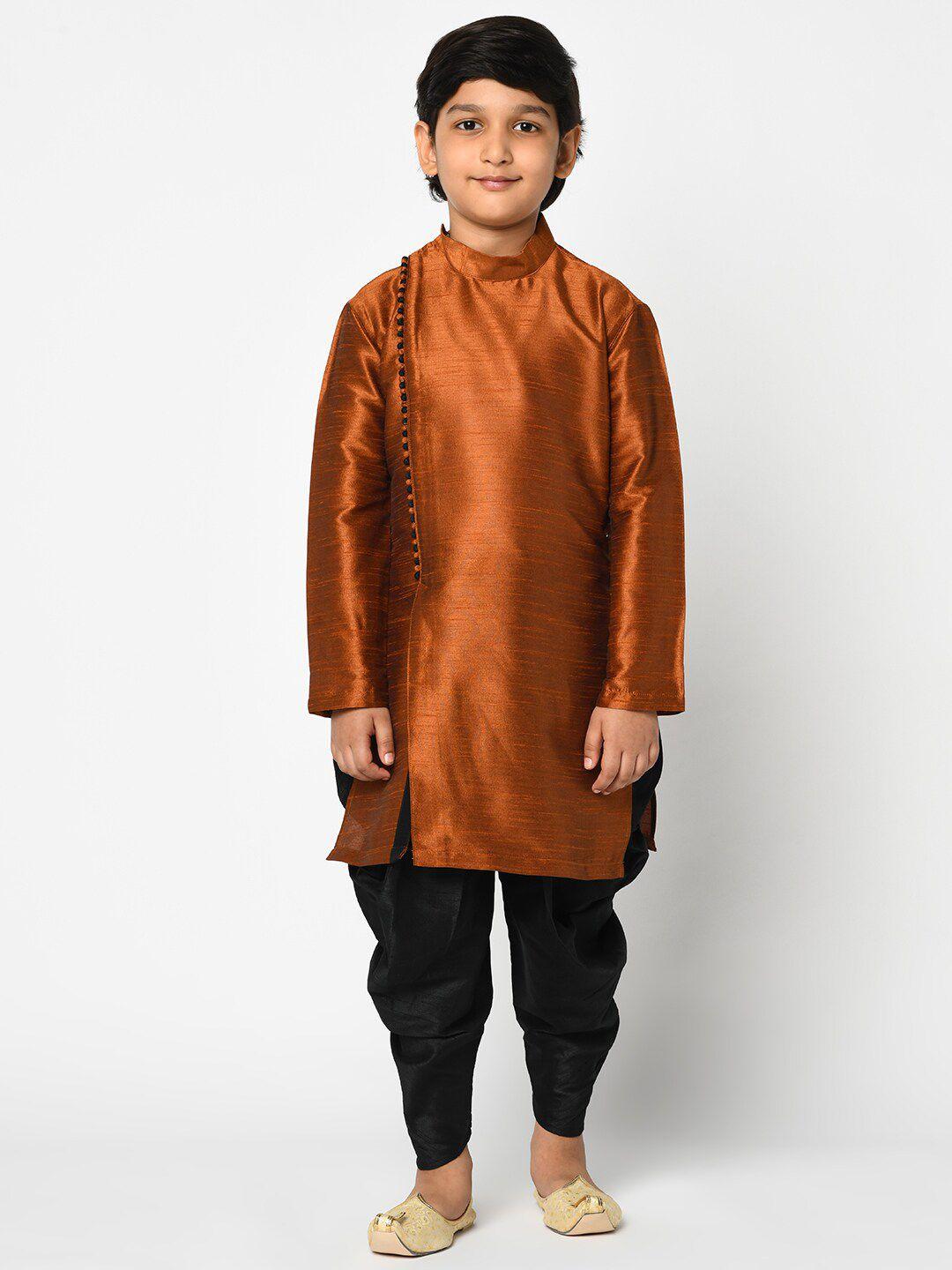 deyann boys dupion silk kurta with dhoti pants