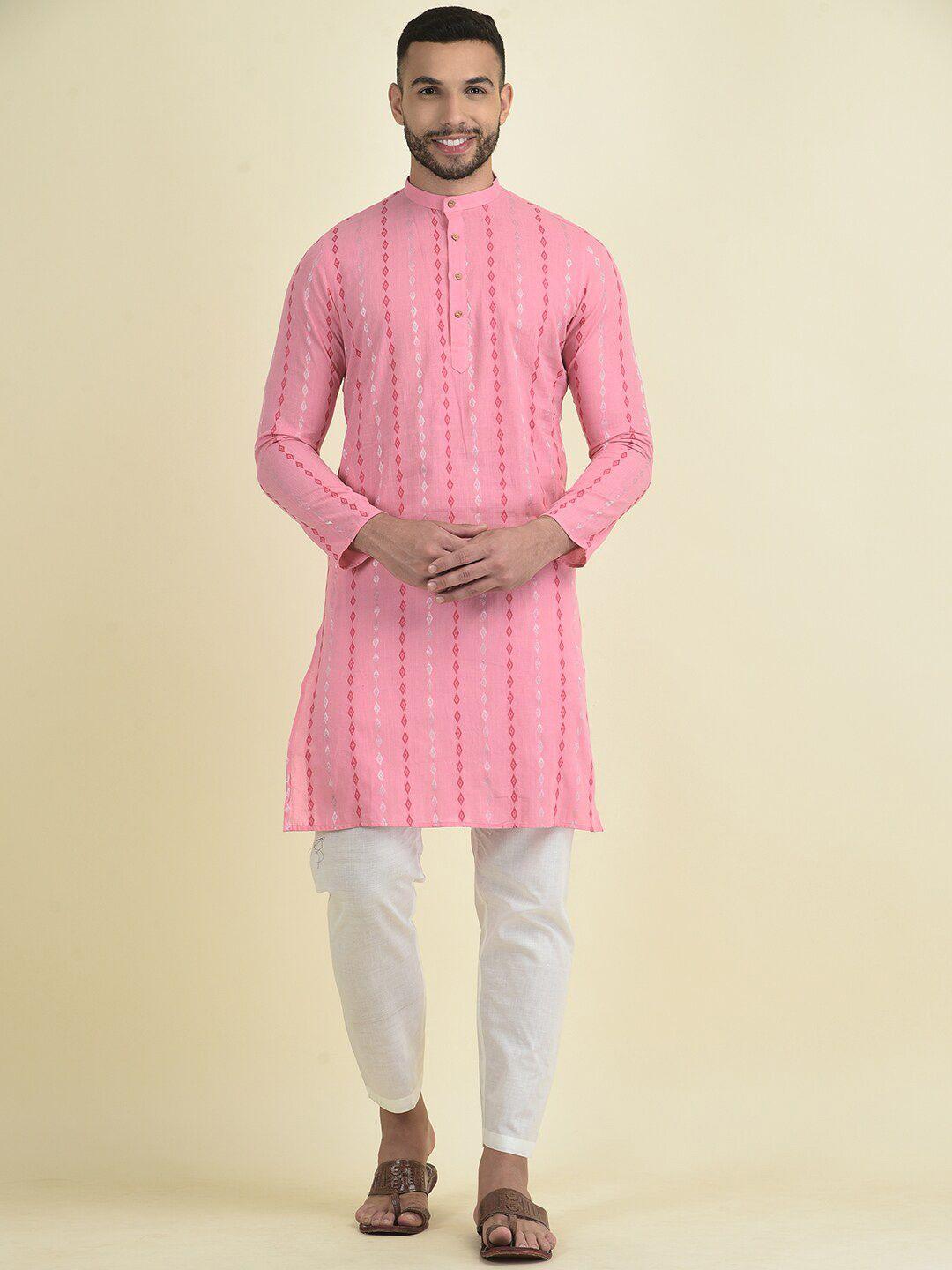 deyann geometric woven design regular kurta with pyjamas