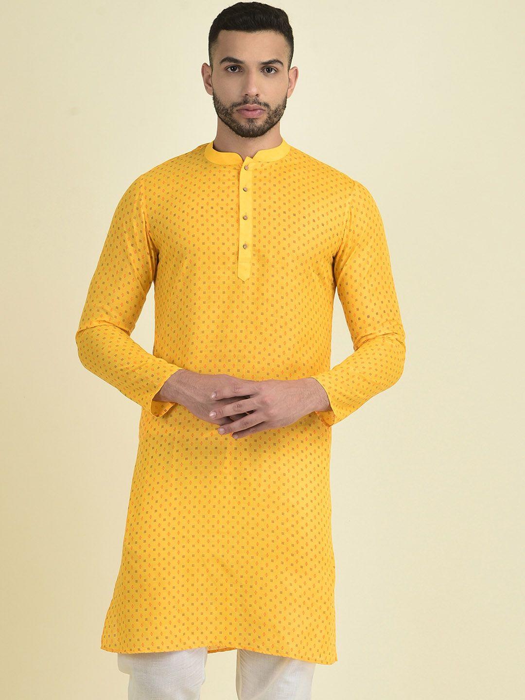 deyann mandarin collar ethnic motifs printed straight cotton kurta