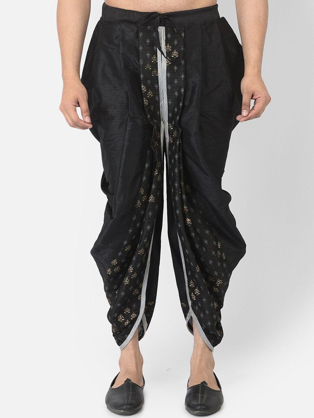 deyann men black printed dhoti pants