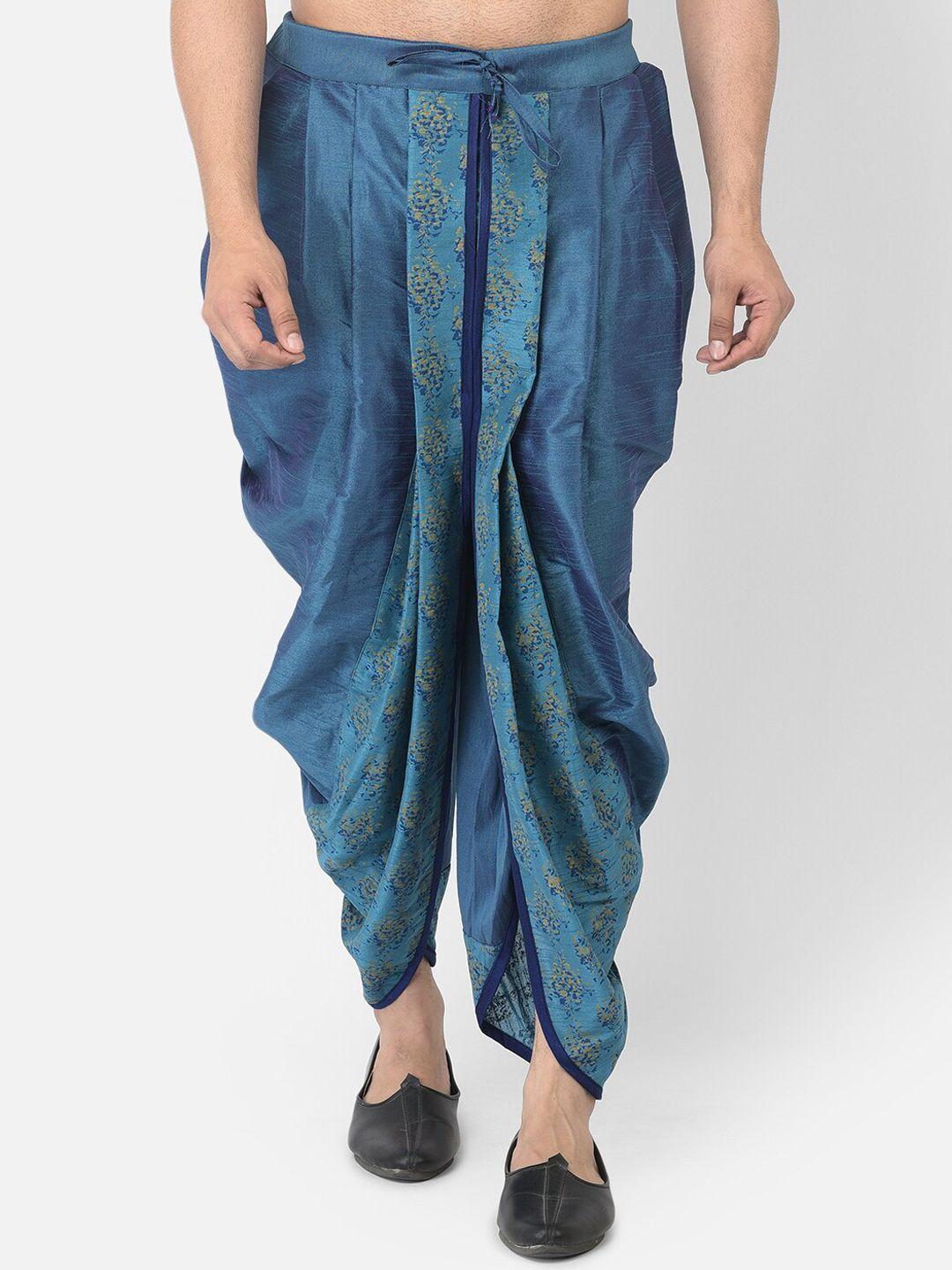 deyann men blue-coloured printed dhoti pant