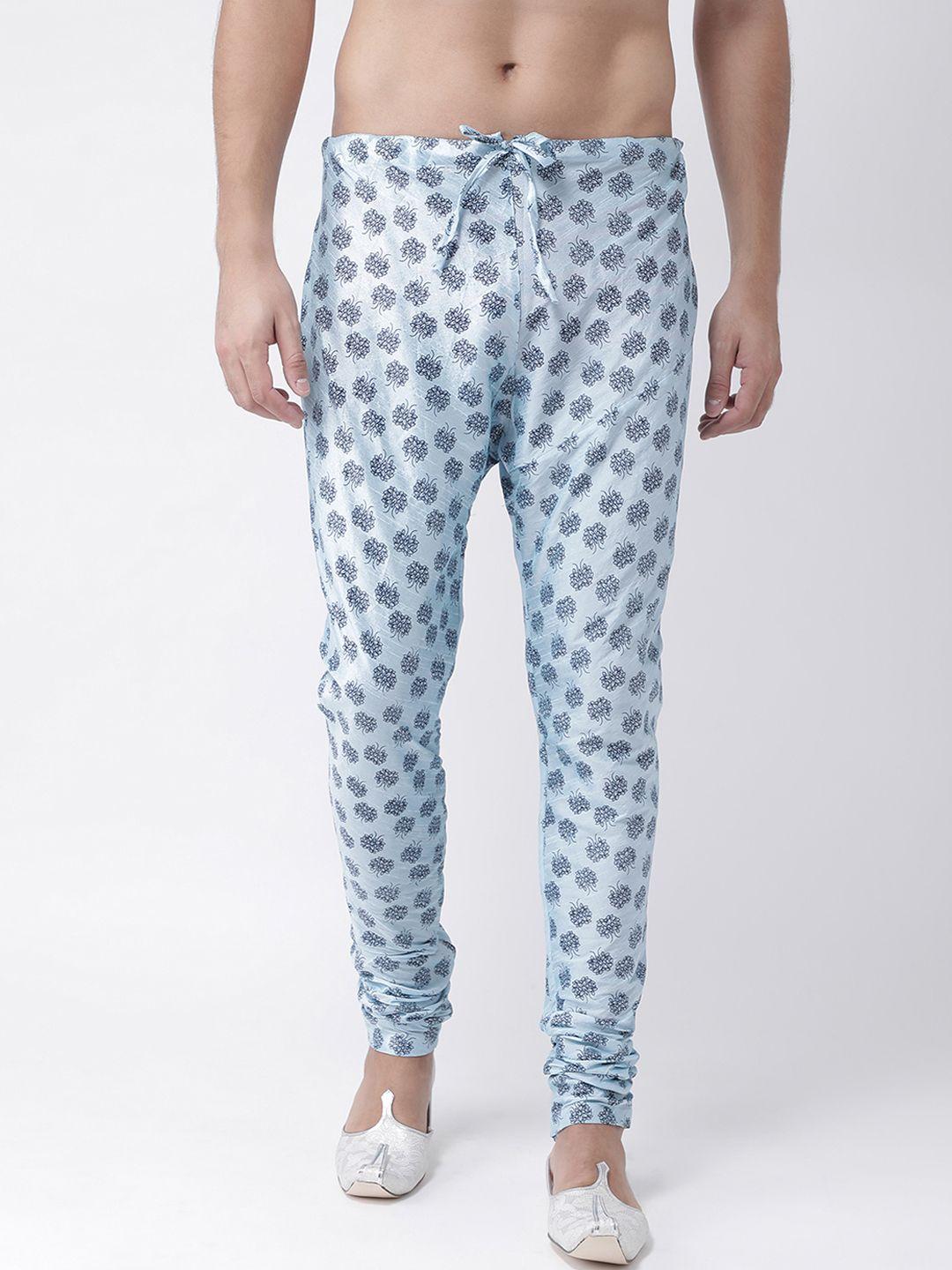 deyann men blue printed churidar length pyjama