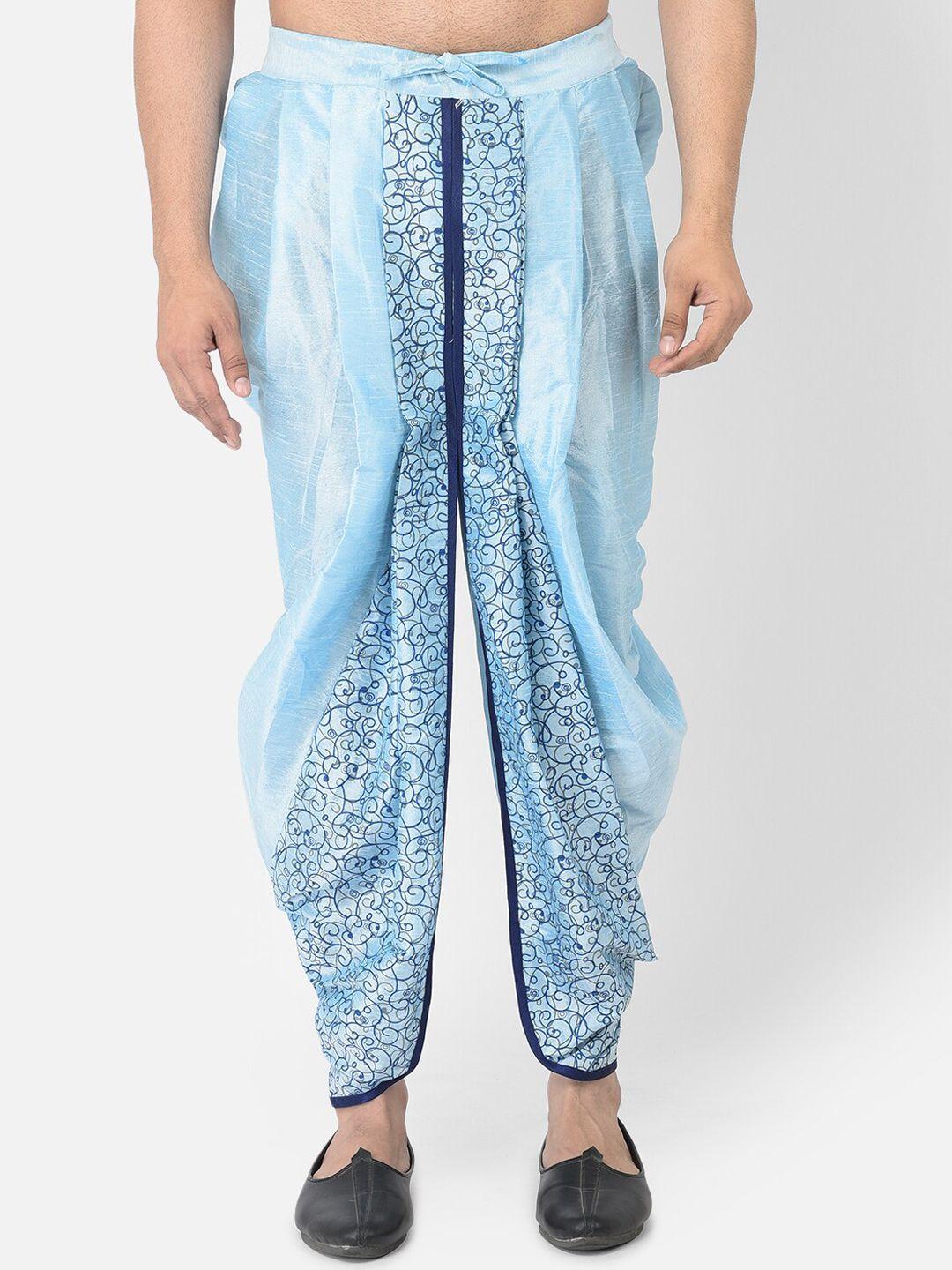 deyann men blue printed dhoti pant