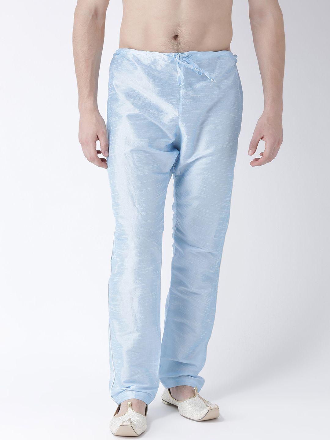 deyann men blue solid mid-rise pyjamas