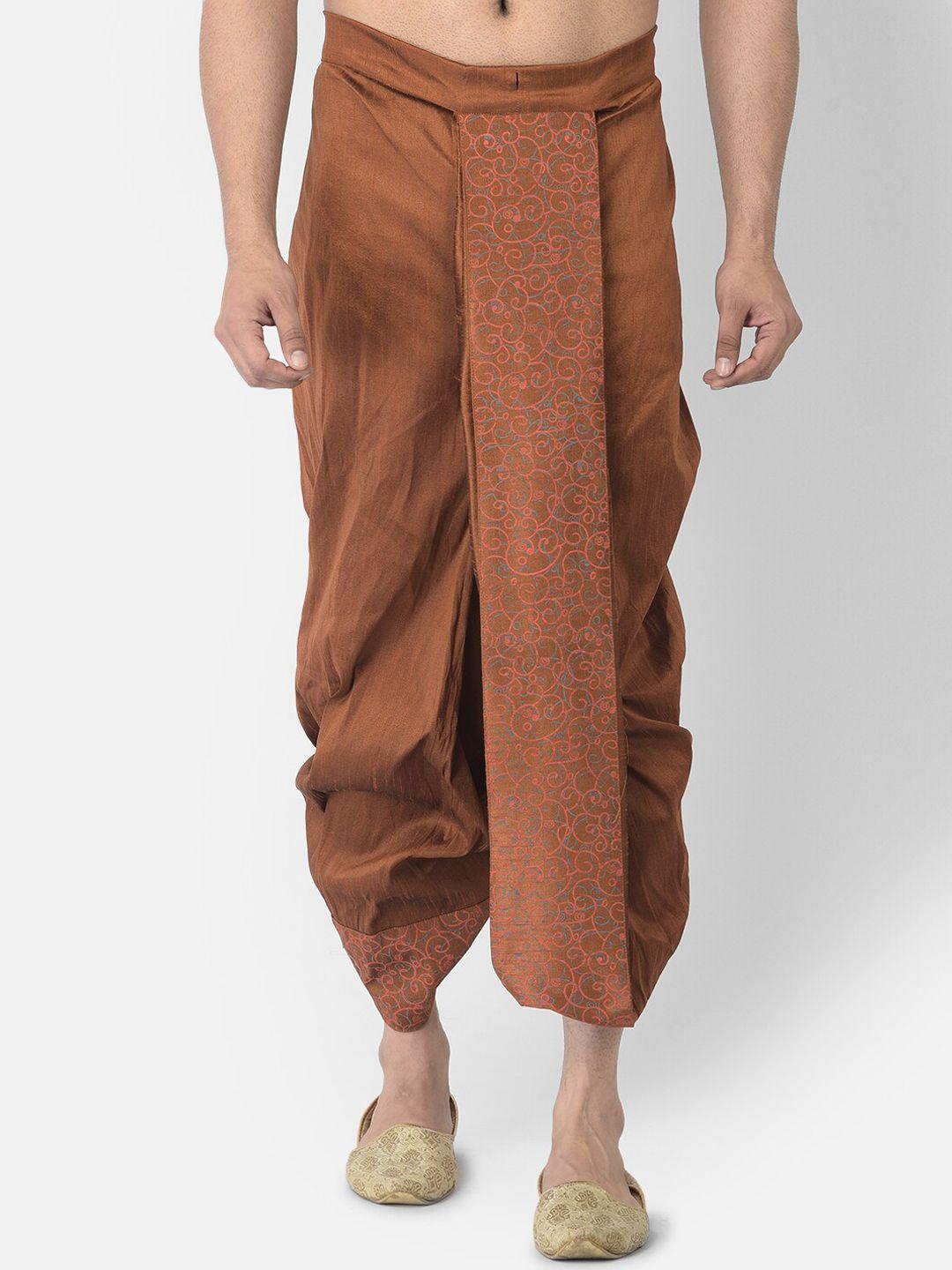 deyann men copper colored printed dhoti pant