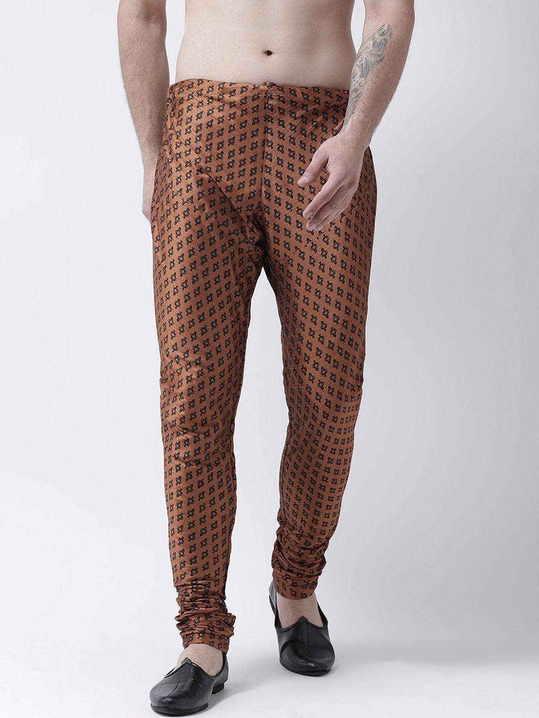 deyann men copper-toned printed churidar-length pyjama