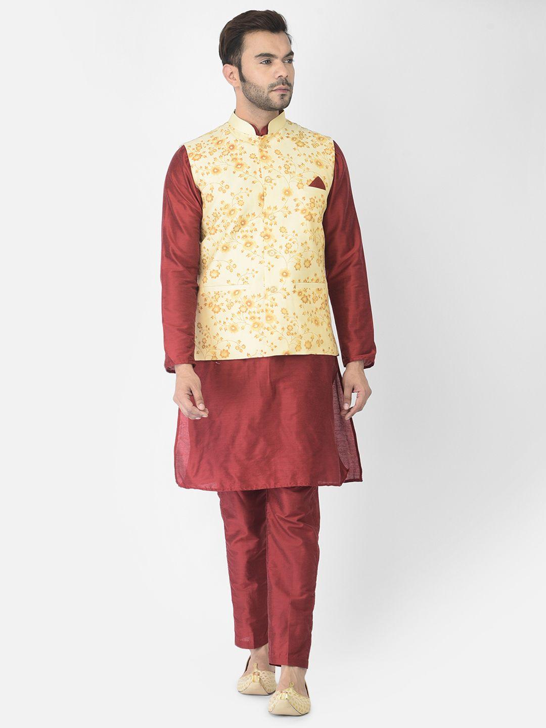 deyann men cream-coloured kurta with pyjamas