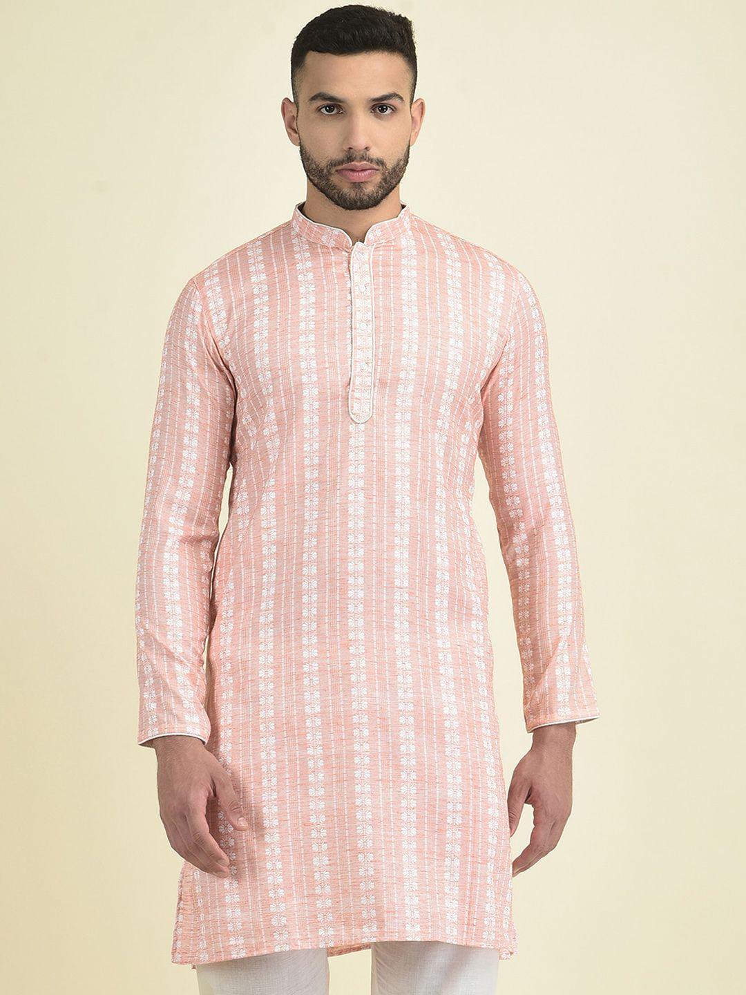 deyann men embroidered cotton kurta pyjamas