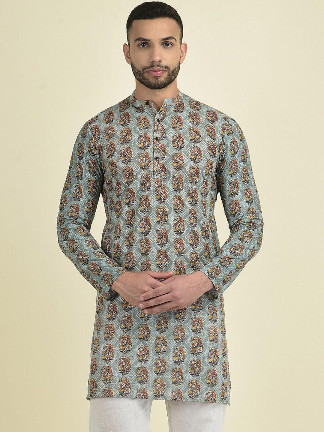 deyann men ethnic motifs embroidered kurta with pyjamas