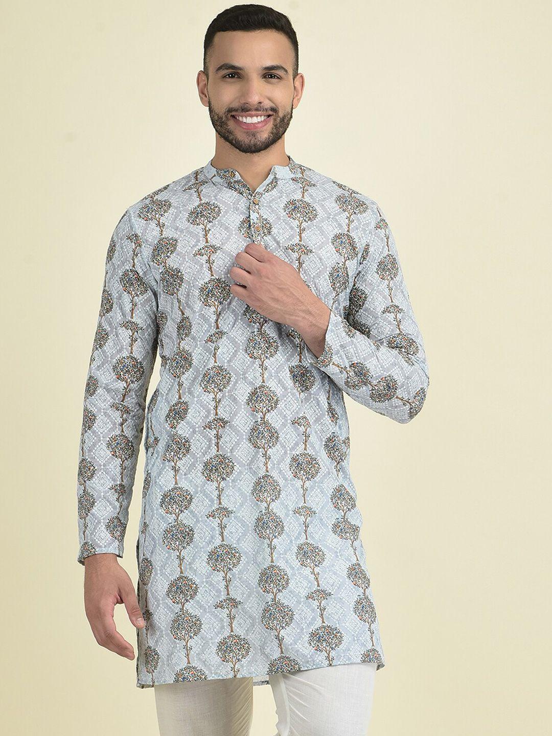 deyann men ethnic motifs embroidered thread work kurta with pyjamas