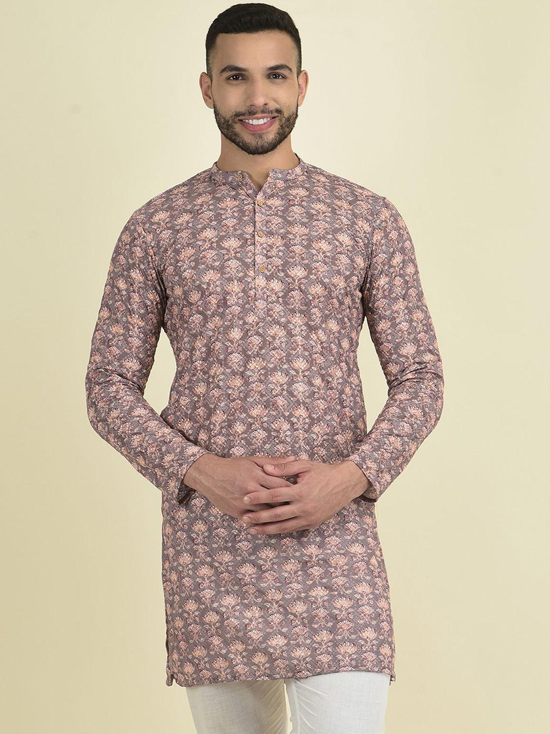 deyann men ethnic motifs printed kurta with pyjamas