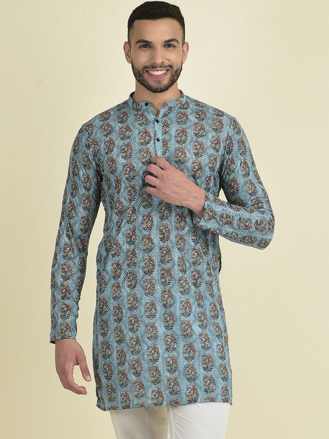 deyann men ethnic motifs printed kurta with pyjamas