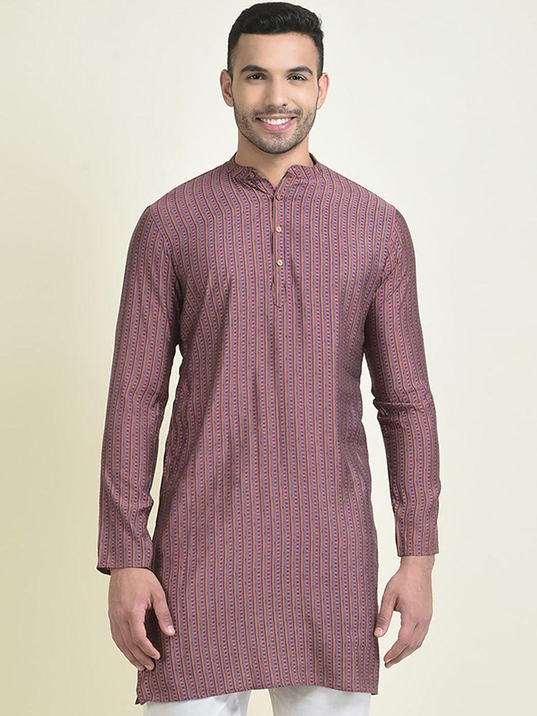 deyann men ethnic motifs printed kurta with pyjamas