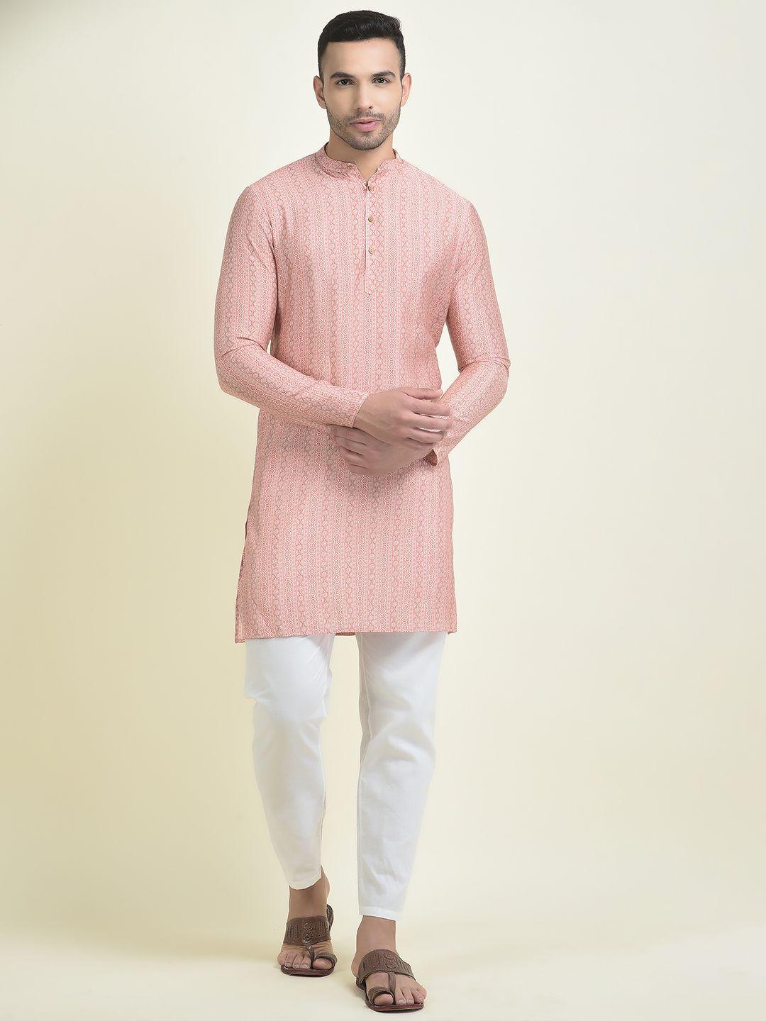 deyann men ethnic motifs printed kurta with pyjamas