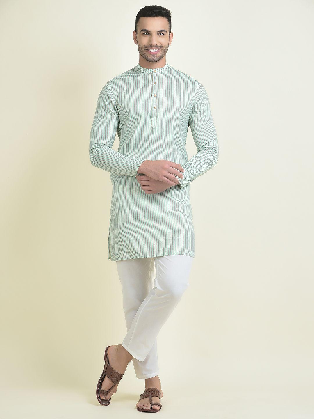 deyann men ethnic motifs printed kurta with pyjamas