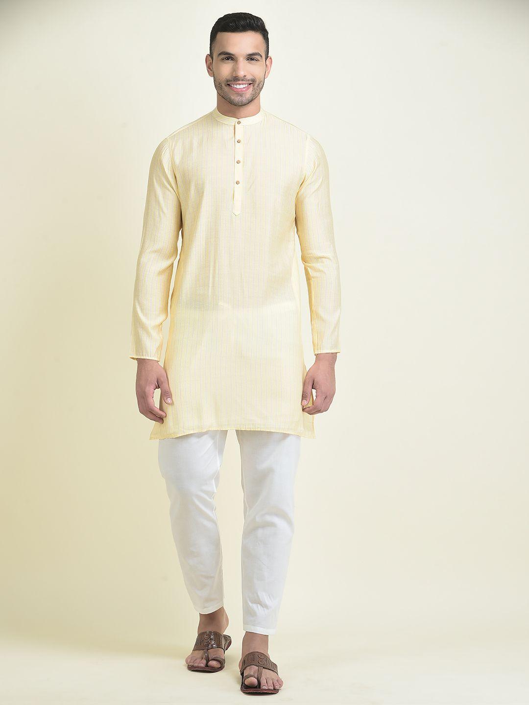 deyann men ethnic motifs printed kurta with pyjamas